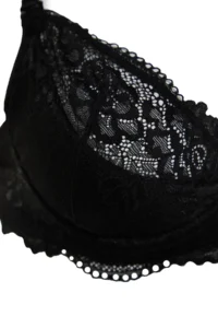 TRENDYOLMİLLA Black Lace Rope Sleeveless Demi without filling Covered balconette Knitting Bra - Image 9
