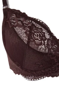 TRENDYOLMİLLA Dark Brown Lace Rope Sleeveless Demi without filling Covered balconette Knitting Bra - Image 11