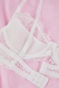 TRENDYOLMİLLA White Lace Rope Sleeveless Demi without filling Covered balconette Knitting Bra - Image 9
