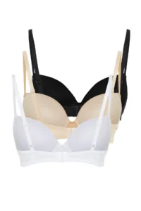 TRENDYOLMİLLA Black-White-Nude 3 Sets Paket Micro Rope Sleeveless without filling Sabit Covered Knitting Bra - Image 9