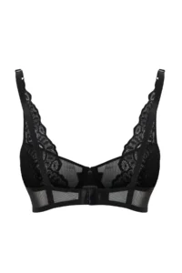 TRENDYOLMİLLA Black Lace Tulle Detailed Rope Sleeveless Wireless T-Shirt Bra Knitting Bra - Image 10