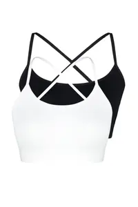 TRENDYOLMİLLA Black-White 2 Sets seamless Without underwire Wireless bralette Sleeveless Low-cut bra - Image 11