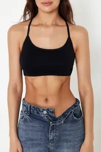 TRENDYOLMİLLA Black-White 2 Sets seamless Without underwire Wireless bralette Sleeveless Low-cut bra - Image 5