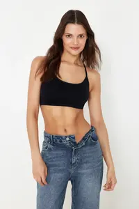 TRENDYOLMİLLA Black-White 2 Sets seamless Without underwire Wireless bralette Sleeveless Low-cut bra - Image 8