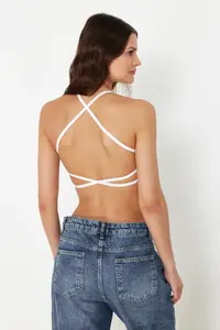 TRENDYOLMİLLA Black-White 2 Sets seamless Without underwire Wireless bralette Sleeveless Low-cut bra - Image 9