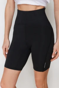 TRENDYOLMİLLA Black Mat Shaping Material Reflector Printed Knitting Sports Biker/Cycler/Short Leggings - Image 2