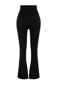 TRENDYOLMİLLA Black Brushed Soft Material flared leg Yoga Knitting Sports Leggings - Image 8