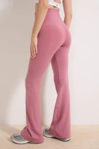 TRENDYOLMİLLA Pink Brushed Soft Material flared leg Yoga Knitting Sports Leggings - Image 3