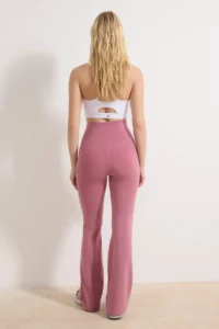 TRENDYOLMİLLA Pink Brushed Soft Material flared leg Yoga Knitting Sports Leggings - Image 4