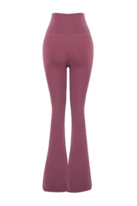 TRENDYOLMİLLA Pink Brushed Soft Material flared leg Yoga Knitting Sports Leggings - Image 6