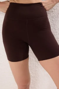 TRENDYOLMİLLA Brown Brushed Soft Material Drink Waist Pocket Detail Knitting Sports Shorts/Short Leggings - Image 4
