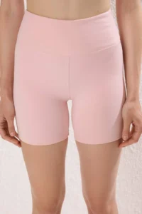 TRENDYOLMİLLA Pink Brushed Soft Material Drink Waist Pocket Detail Knitting Sports Shorts/Short Leggings - Image 3