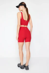 TRENDYOLMİLLA Rejection Brushed Soft Material Drink Waist Pocket Detail Knitting Sports Shorts/Short Leggings - Image 6