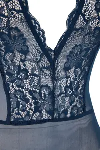 TRENDYOLMİLLA Petrol Tulle Lace Detailed Wireless Knitting Bodysuit .D.00008 - Image 4