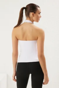 TRENDYOLMİLLA White Soft Brushed Material Barbell 2-Layer With Pad Inside Sports Bra Knitting Sports Top/Blouse - Image 4