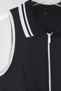 TRENDYOLMİLLA Navy Blue Micro Material Zipper and Piping Detailed Tennis Knitting Sports Dress - Image 7