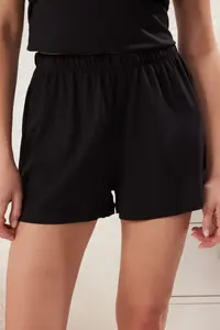 TRENDYOLMİLLA Black Covered Back Window/Cut Out Detailed Rope Sleeveless OF shorts Knitting Pajama Set - Image 4