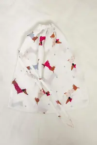 TRENDYOLMİLLA White-Multicolored Dog Piped Bag Gift Viscose OF shorts Weaving Pajama Set - Image 7