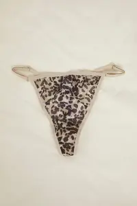 TRENDYOLMİLLA Mink 3 Sets Dowry Set Leopard Frilly Satin Pantyhose and OF shorts Weaving Pajama Set - Image 11