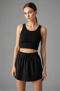 TRENDYOLMİLLA Black 2 Layer Inside OF shorts Tennis Knitting Sports Shorts Skirt - Image 2