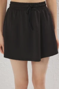 TRENDYOLMİLLA Black 2 Layer Inside OF shorts Tennis Knitting Sports Shorts Skirt - Image 6