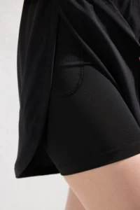 TRENDYOLMİLLA Black Reflector Print Detailed 2 Layer Inside OF shorts Knitting Sports Shorts - Image 4