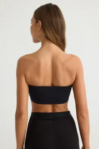 TRENDYOLMİLLA Black-Nude 2 Sets seamless Without underwire Covered Bandeau Knitting Bra - Image 3