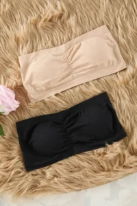 TRENDYOLMİLLA Black-Nude 2 Sets seamless Without underwire Covered Bandeau Knitting Bra - Image 8