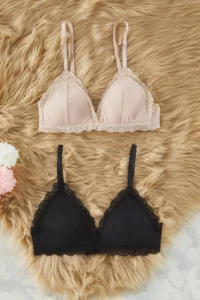 TRENDYOLMİLLA Black-Nude 2 Sets Paket Micro Without underwire Covered Lace Detailed Sleeveless Triangle Knitting Bra - Image 9