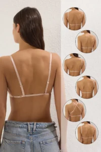 TRENDYOLMİLLA Nude Micro 30 Different tied up Supported Strapless Sleeveless Knitting Low-cut bra - Image 2