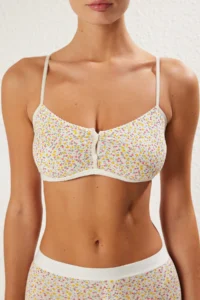 TRENDYOLMİLLA Multicolored 2 Sets Paket Cotton Floral Without underwire Wireless Sleeveless bralette Knitting Bra - Image 8