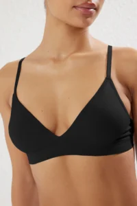 TRENDYOLMİLLA Black seamless/Seamless Without underwire Covered Triangle Sleeveless Knitting Bra - Image 2