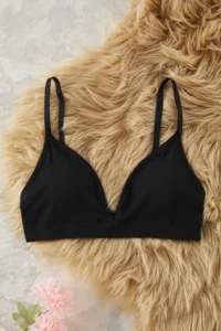 TRENDYOLMİLLA Black seamless/Seamless Without underwire Covered Triangle Sleeveless Knitting Bra - Image 8