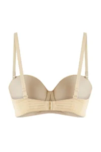 TRENDYOLMİLLA Nude Micro Striped Whole Container Strapless Sleeveless Knitting Bra - Image 3