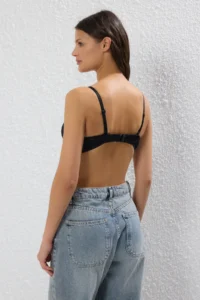 TRENDYOLMİLLA Black Micro Whole Container Strapless Sleeveless Knitting Bra - Image 5