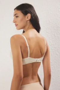TRENDYOLMİLLA Nude Micro Striped Covered Strapless Sleeveless Knitting Bra - Image 5