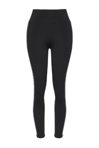 TRENDYOLMİLLA Black White Stripe Detailed Full Size Shaping Knitting Sports Leggings - Image 7