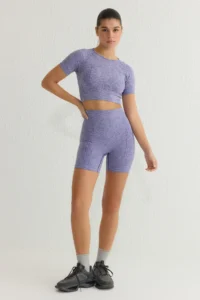 TRENDYOLMİLLA Lilac seamless/Seamless Knitting Sports Shorts/Short Leggings
