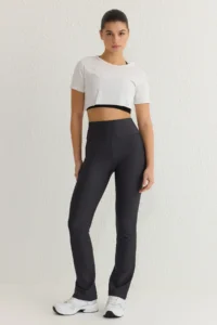 TRENDYOLMİLLA Anthracite Tam Size Straight Cut Shaping Diver Knitting Sports Leggings - Image 2