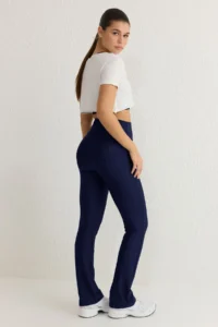 TRENDYOLMİLLA Navy Blue Tam Size Straight Cut Shaping Diver Knitting Sports Leggings - Image 5