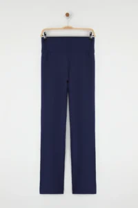 TRENDYOLMİLLA Navy Blue Tam Size Straight Cut Shaping Diver Knitting Sports Leggings - Image 6