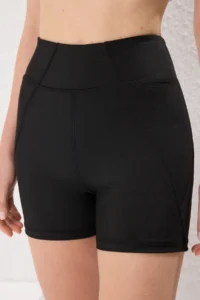 TRENDYOLMİLLA Black Reflector Stripe Detailed Knitting Sports Shorts/Short Leggings - Image 3