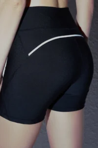 TRENDYOLMİLLA Black Reflector Stripe Detailed Knitting Sports Shorts/Short Leggings - Image 4