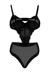 TRENDYOLMİLLA Black Lace/Tulle Fitted Bodysuit .D.00002 - Image 4
