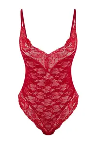 TRENDYOLMİLLA Red Lace Fitted Wireless Bodysuit .D.00003 - Image 2
