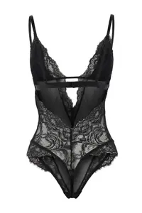 TRENDYOLMİLLA Black Lace/Tulle Fitted Bodysuit .D.00009 - Image 4