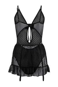 TRENDYOLMİLLA Black Tulle Etekli 2 Sets Polka Dot Bodysuit .D.00018 - Image 2