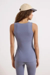 TRENDYOLMİLLA Indigo Soft Brushed Material slit Knitting Sports Top/Blouse - Image 5
