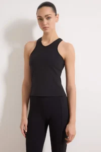 TRENDYOLMİLLA Black Brushed Soft Material Barbell Collar 2 Layers with Pad Inside Knitting Sports Top/Blouse