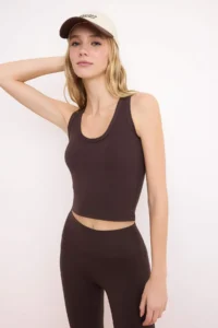 TRENDYOLMİLLA Brown Brush Scuba Regular Blouse - Image 2